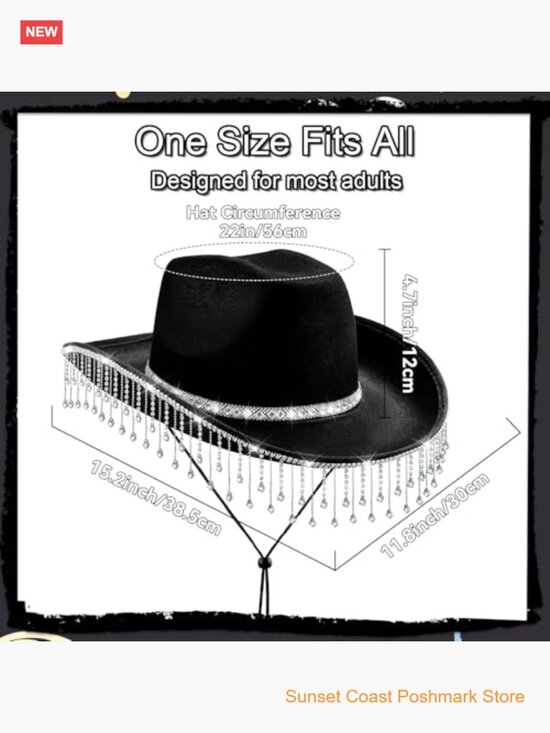 Rhinestone Cowboy Hat for Bachelorette Party Cowgirl Costume main image 5